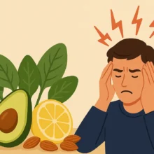 Alimentation alcaline et stress: Femme détendue entourée de fruits et légumes alcalins symbolisant le bien-être et la sérénité