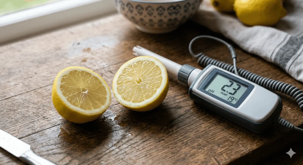 citron pH mesure acide alcalin