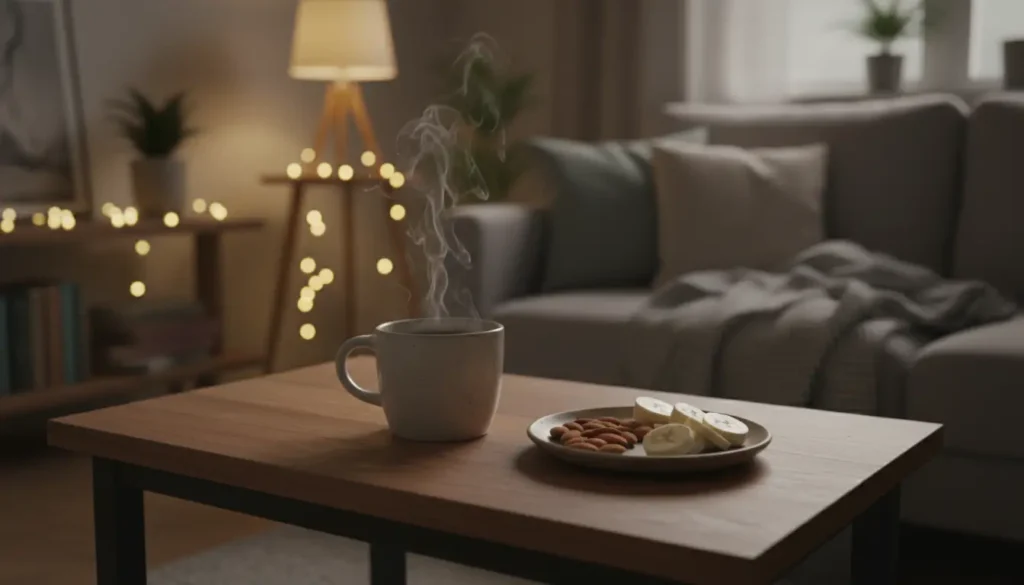 Ambiance cosy pour illustrer l'alimentation alcaline et le sommeil