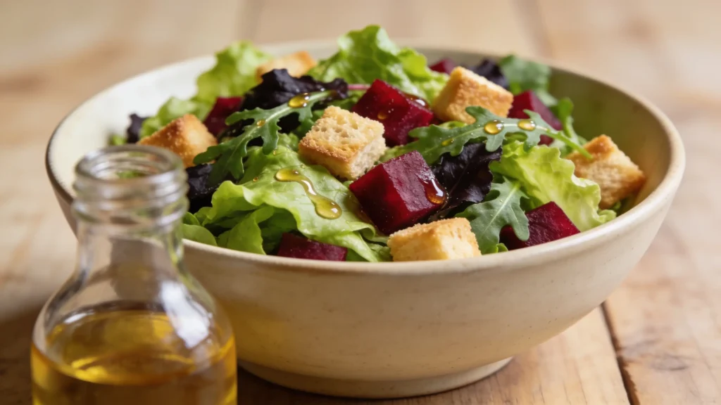 Salade de radis et fleurs comestibles avec vinaigrette aux vinaigre de cidre bienfaits